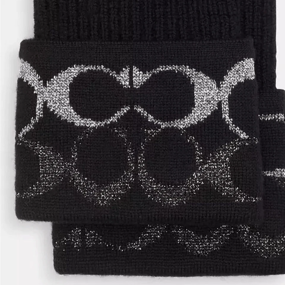 Новый с Ярлыками новые женские тренер черный логотип металлический трикотажа Tech перчатки/рукавицы OS зима - Изображение 2 из 4