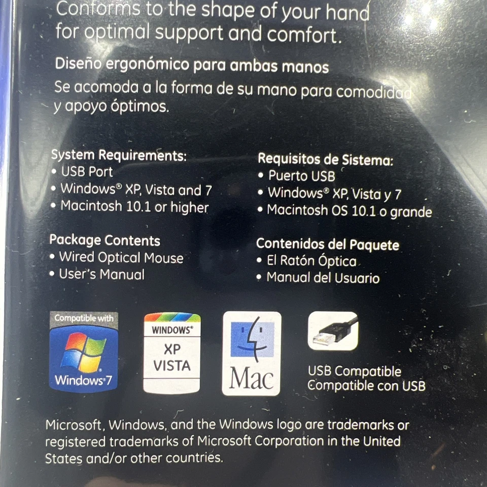 2010 GE Wired Optical Mouse USB 2.0 99912 PC/MAC Brand New Sealed NOS - Image 4 of 4