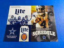 DALLAS COWBOYS 2025 NFL POCKET SCHEDULE DAK PRESCOTT UNFOLDED MILLER LITE NEW