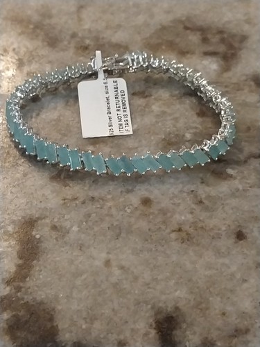 Grandidierite Bracelet in Rhodium Over Sterling Silver (6.50 In) 10.85 c - Picture 2 of 15