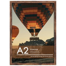 A2 Picture Frame Brown, Classic 16.5x23.4 Poster Frame, Horizontal or Vertica...