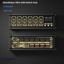 EleksMaker MK4 USB Switch Hub 6CH RGB USB Expansion Hub 0.96" LCD -new
