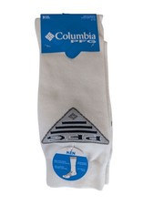 Columbia PFG Crew Cut Men's Socks Size 6-12 White 3 pack Fish Logo New 