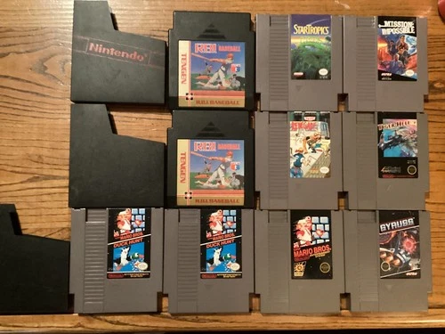 Lot Of 10 NES Games Including Super Mario Bros, Duck Hunt, Gyruss, and more
