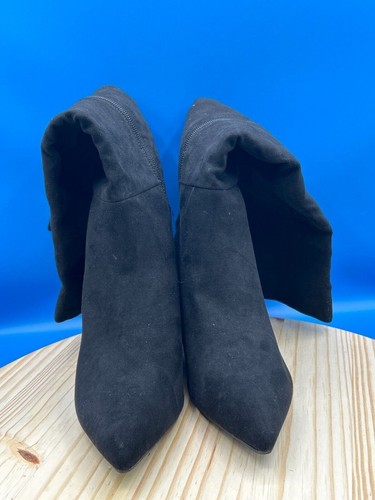 Bota de montar hasta la rodilla Calvin Klein para mujer talla 8 negra imitación cuero cremallera lateral - Imagen 2 de 4