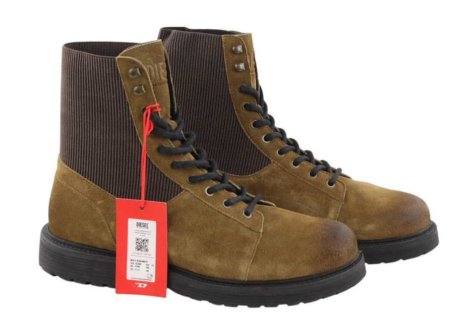 Diesel D-Alabhama Hombre EU45 Marrón Viejo Cuero con Cordones Botines Pvp 290€ - Imagen 2 de 4