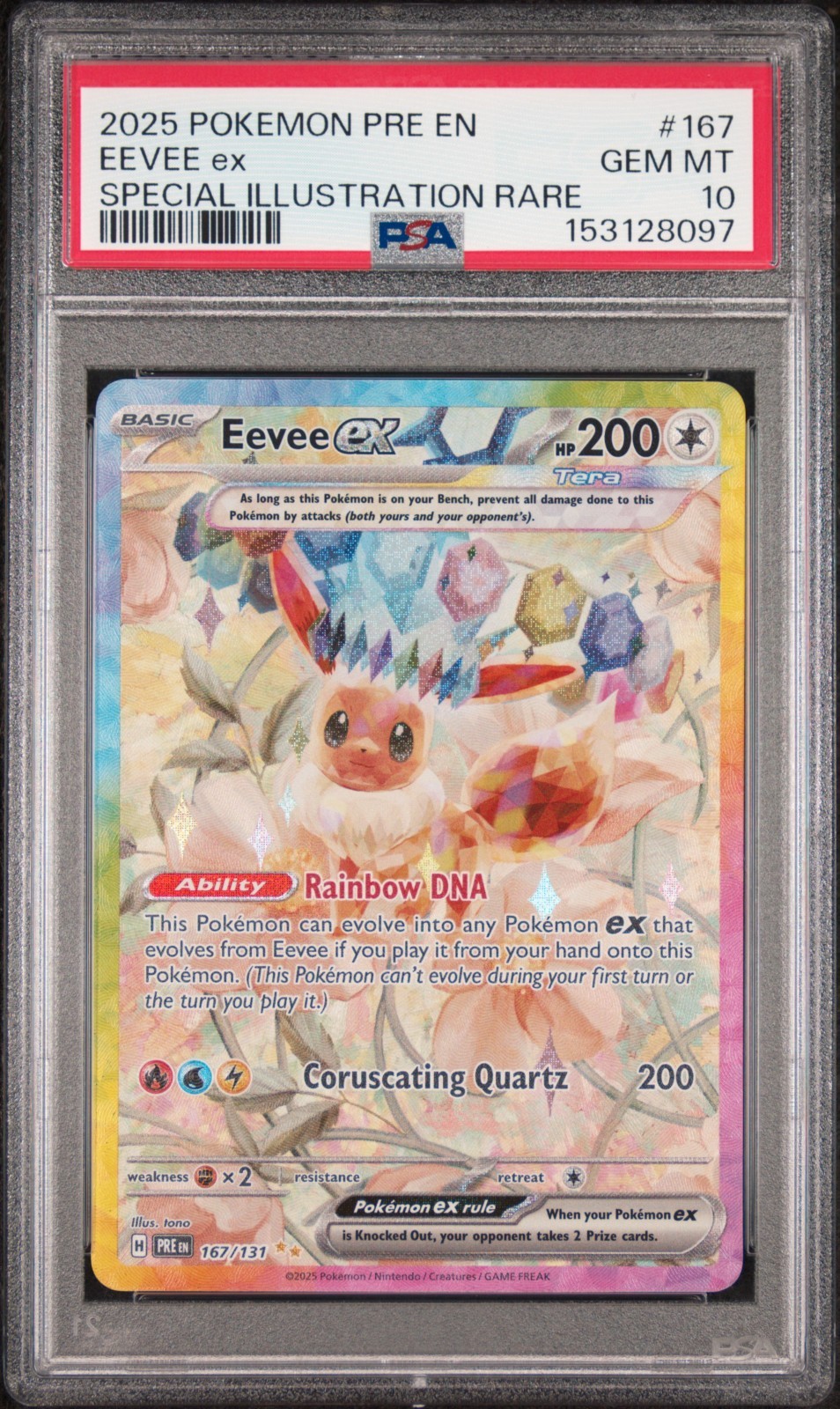 Pokemon TCG Eevee ex SIR 167/131 Prismatic Evolutions - PSA 10 Gem Mint