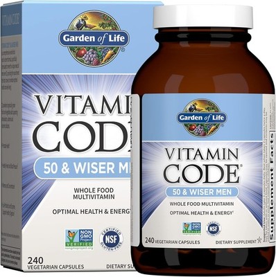 $75 Garden of Life Vitamin Code 50 & Wiser Men Multivitamin 240ct EXP 05/2026
