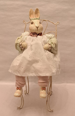 Easter Madi May Handpainted Bunny Rabbit Resin Figure 9 3/4''