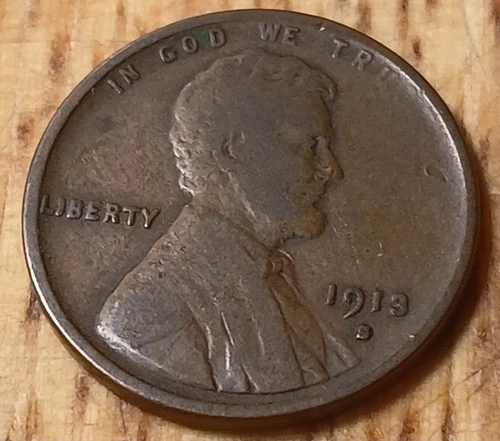 Lincoln Wheat Cent 1913 S VG/FINE #35