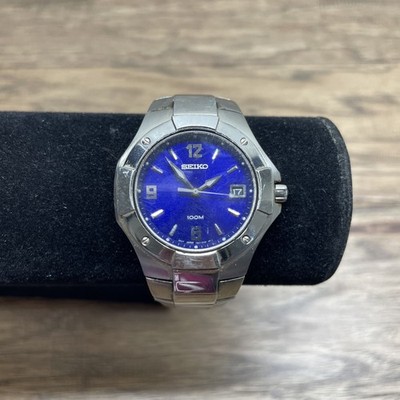 Seiko Silver Tone 100M Water Resistant Sapphire Crystal Men's Watch KG