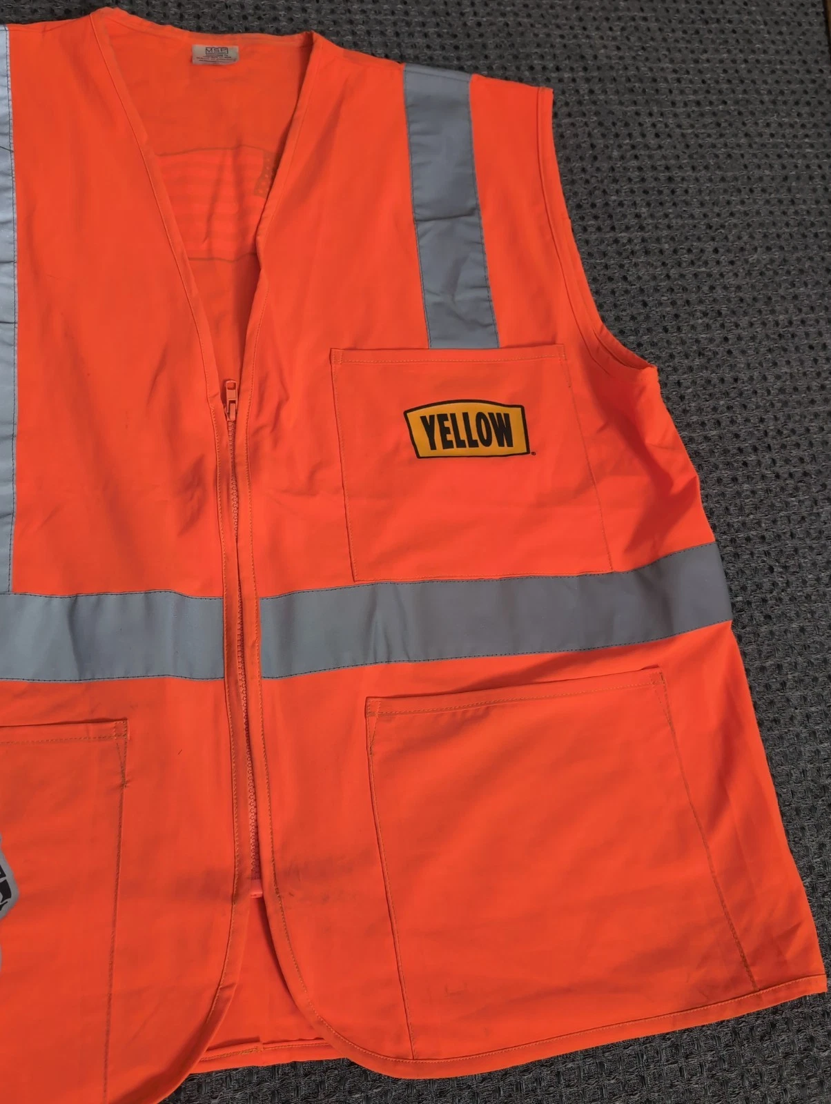 Yellow Freight Safety Vest Reflective Teamsters American Flag Large - product detail image 8