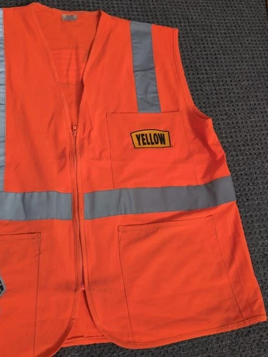 Yellow Freight Safety Vest Reflective Teamsters American Flag Large image 8