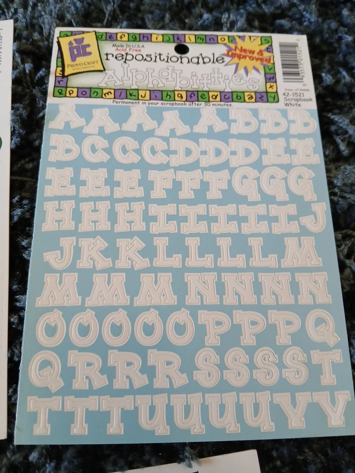 Provo Craft Repositionable Alphabitties Scrapbook Stickers Lot of 5 2-Sided NEW - Image 4 of 4