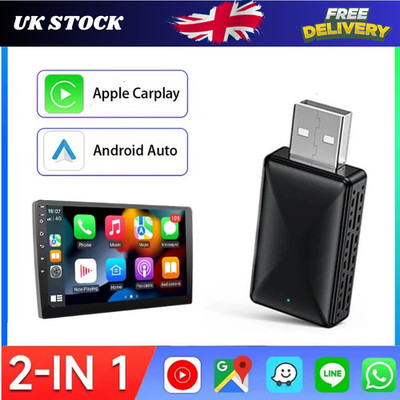 Wireless Carplay Android Auto Adapter USB Auto Dongle Connect Box 2 in 1 Mini Box