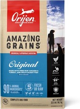 ORIJEN Amazing Grains High Protein Dry Dog Food Original Recipe 22.5lb Bag 3.64 per pound