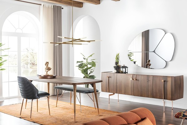 Essgruppe Esszimmer Esstisch StüHle Sideboard Set 10Tlg Holz Braun-image