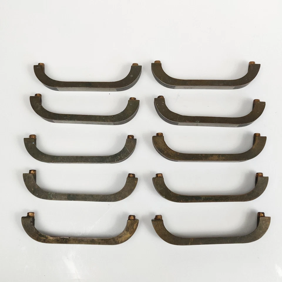 Lot of 10 Vintage 1940s Copper Art Deco Arched Pulls 3.5"C-C - Image 4 of 4