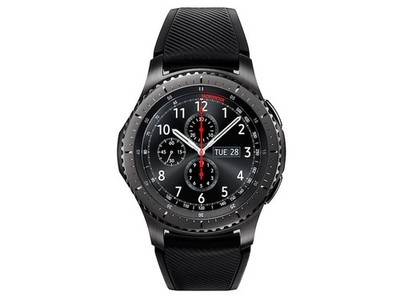 Samsung Gear S3 Frontier 46 mm Steel Case with Black Silicone Band Smart Watch -