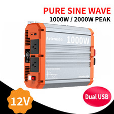 1000W 2000W PEAK 12V DC CAR RV BOAT BATTERY 110V 120V AC POWER INVERTER ADAPTER