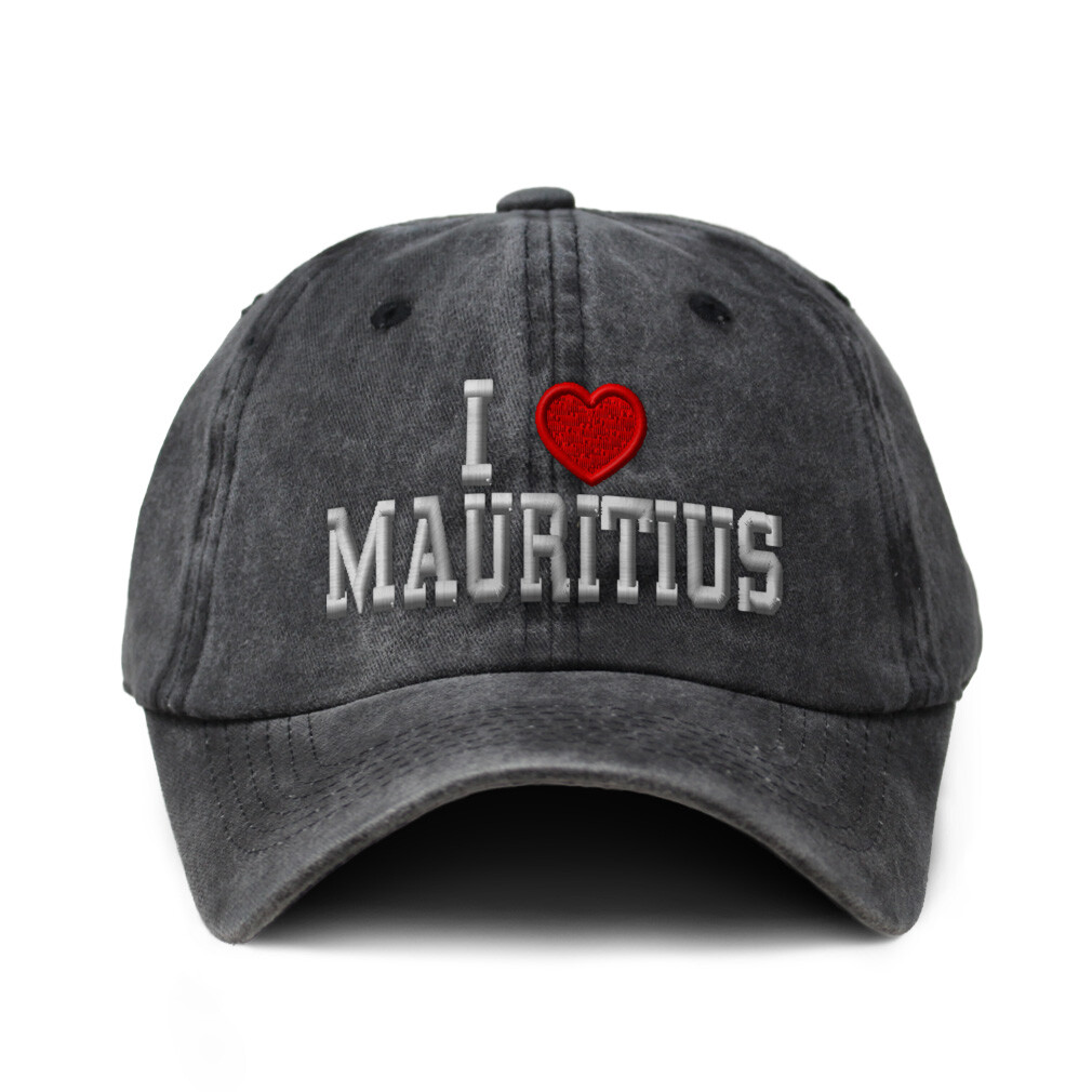 Soft Washed Baseball Cap I Love Mauritius I Love Cotton Dad Hats for Men & Women