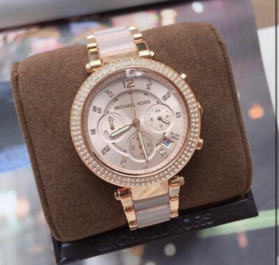 MICHAEL KORS MK5896 腕時計 ローズゴールド　稼動品 MICHAEL KORS MK5896 Stainless Steel Blush Acetate Rose Gold Analog
