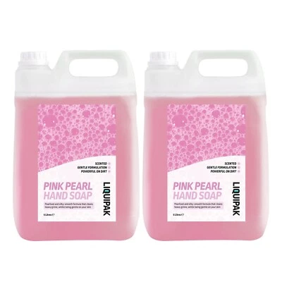 Liquipak Hand Soap 5L x 2 (10L) Hand Wash Refill, Pink Pearl Hand Soap Liquid