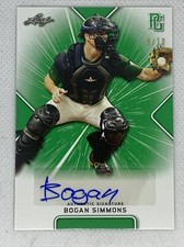 2021 LEAF PERFECT GAME GREEN BOGAN SIMMONS PAPER RC AUTO # 9/10