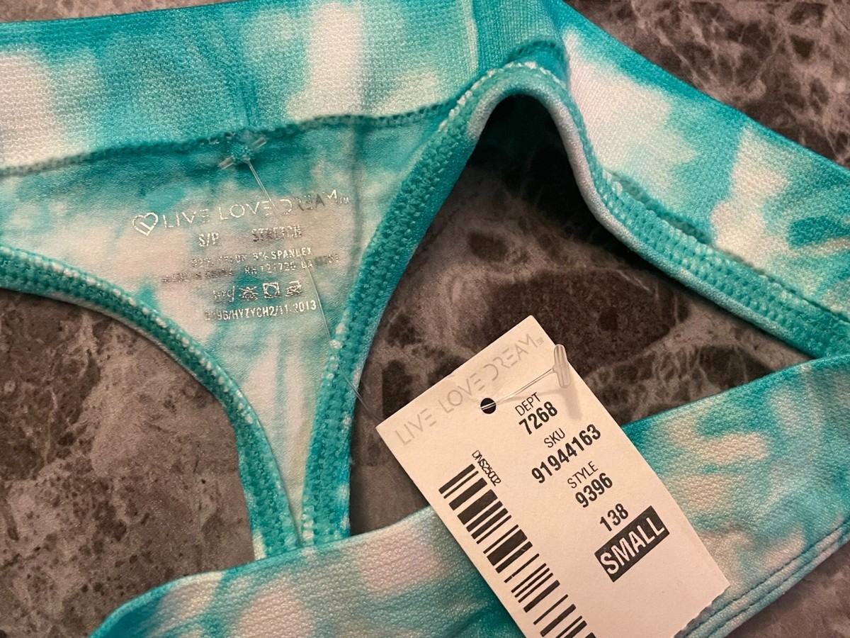 NWT AEROPOSTALE AERO S WHITE TEAL GREEN TIE DYE SEAMLESS RARE