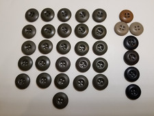 US military Green/Tan/Black Fatigue Buttons 3/4in 19mm & 18mm 11/16" Lot of 33