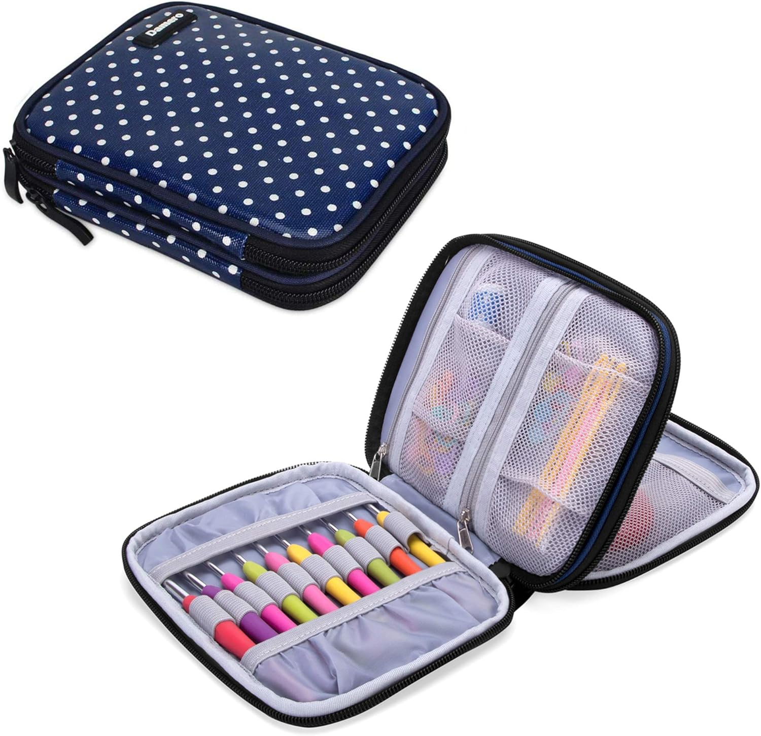 Crochet Hook Case with Travel Storage for Needles and Accessories  