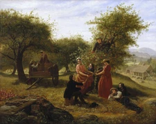 Jerome B. Thompson : "Apple Gathering" (1856) — Giclee Fine Art Print