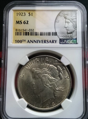 1923 peace dollar NGC MS62 100th Anniversary