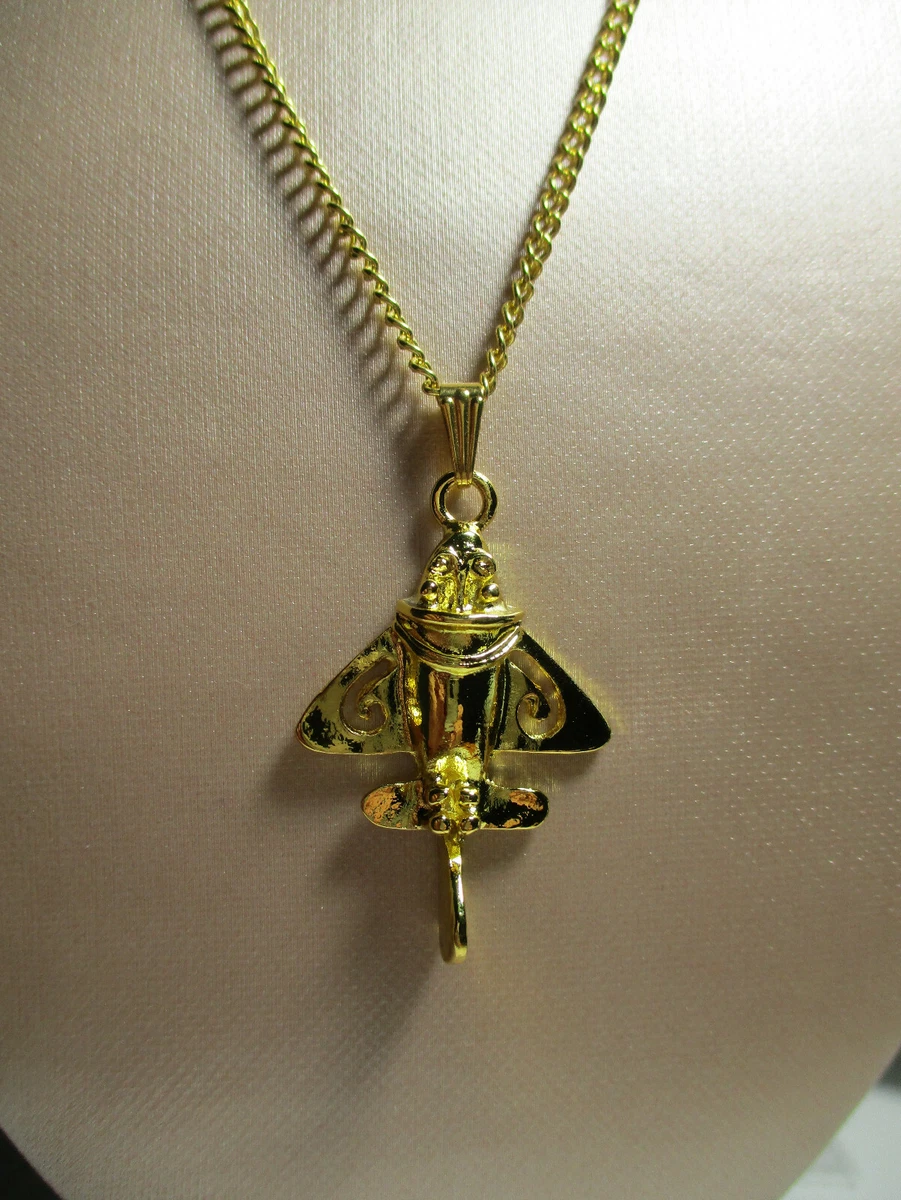 Gold Plated Pre Colombian Golden Flyer Pendant and Chain Ancient
