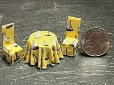 Dollhouse Miniature Kitchen Table Chairs C 1:48 quarter scale B530 DollysGallery