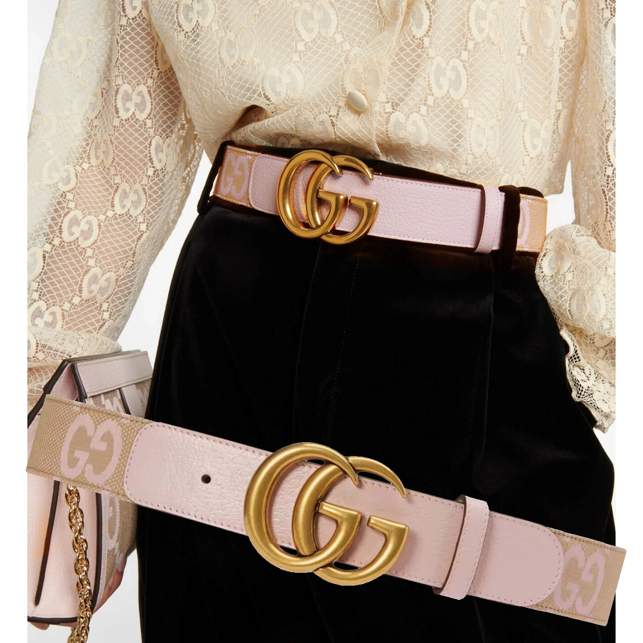 GUCCI BELT ‎400593 LOGO JUMBO GG TOILE MONOGRAMME BOUCLE MARMONT taille 90 / 36