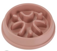 Dog Bowl Slow Feeder for Wet or Dry Dog Food, Go Slow Anti-Gulping 8" Dish, NEW