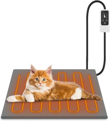 Pet Heating Pad, Waterproof Dog Cat (Medium(18.0''L x 16.0''W x 0.6''Th)), Grey 