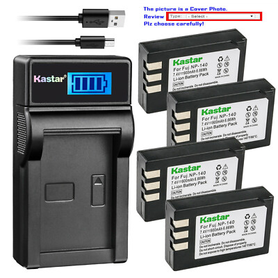 Kastar Battery LCD USB Charger for Fuji NP-140 BC-140 Fujifilm FinePix S200EXR