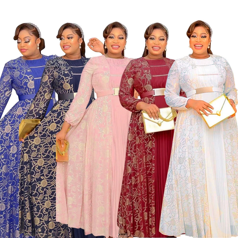 PlusSize Long Sleeve African Dress Wedding Party Women Evening