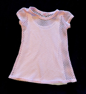 Sofi toddler girls short sleeve layered fishnet tunic top 2T