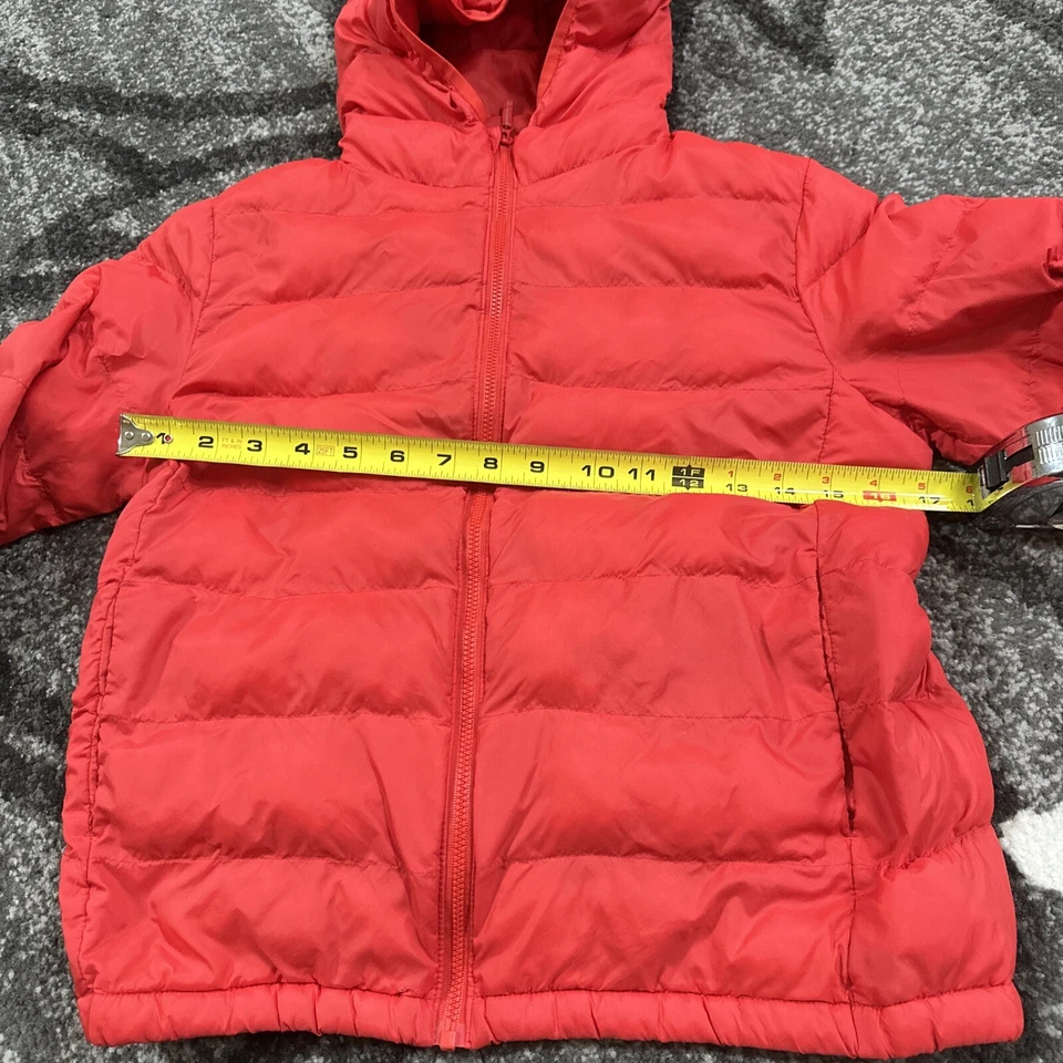 UNIQLO Sz 150 (kid M 10-12 Yrs Old)Hooded Down Jacket Great Condition Red Hoodie - Image 2 of 4