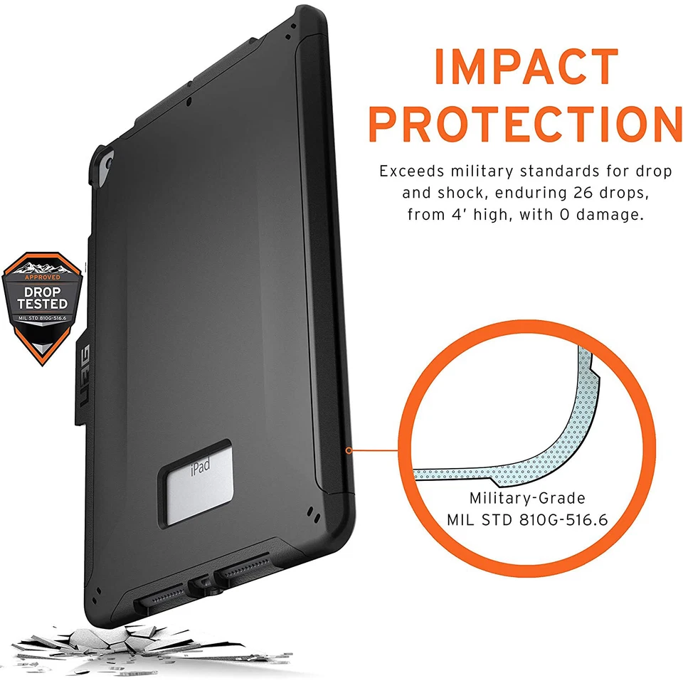 Urban Armor Gear (UAG) Apple iPad 10.2" (8th Gen. 2020) Case Scout Tough, Black - Image 3 of 4
