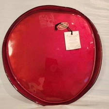 Akcam Glass Asymmetrical Plate 10” Serving Platter Candy Apple Red Holiday