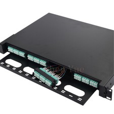 Rack Mount Fiber Termination Box Patch Panel 96 Core LC OM3 Adapter PigtailFrame