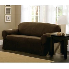 Maytex Faux Suede Lovseat Slipcover, Chocolate