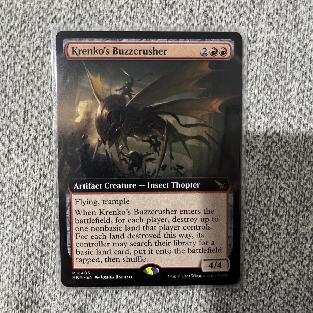 best insect cards mtg MTG MKM: Krenko's Buzzcrusher (Artifact Creature Insect Thopter) Extended  Art