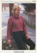 Sirdar Country Style DK Knitting Pattern 5200 Sweater 28-44"