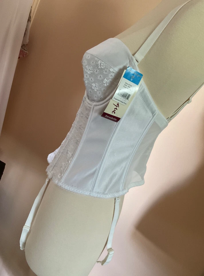 DOMINIQUE TORSOLETTE 白色斗篷 尺寸 36 B 带 STRAPS 完好 带 TAGS NYLON POLY EXC — 第 3/4 张图片