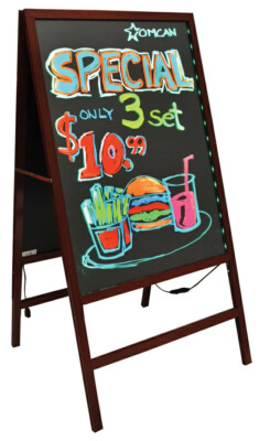 LED Writing Board 15'' x 22'' Illuminated Erasable Neon Effect Two Sided Sign